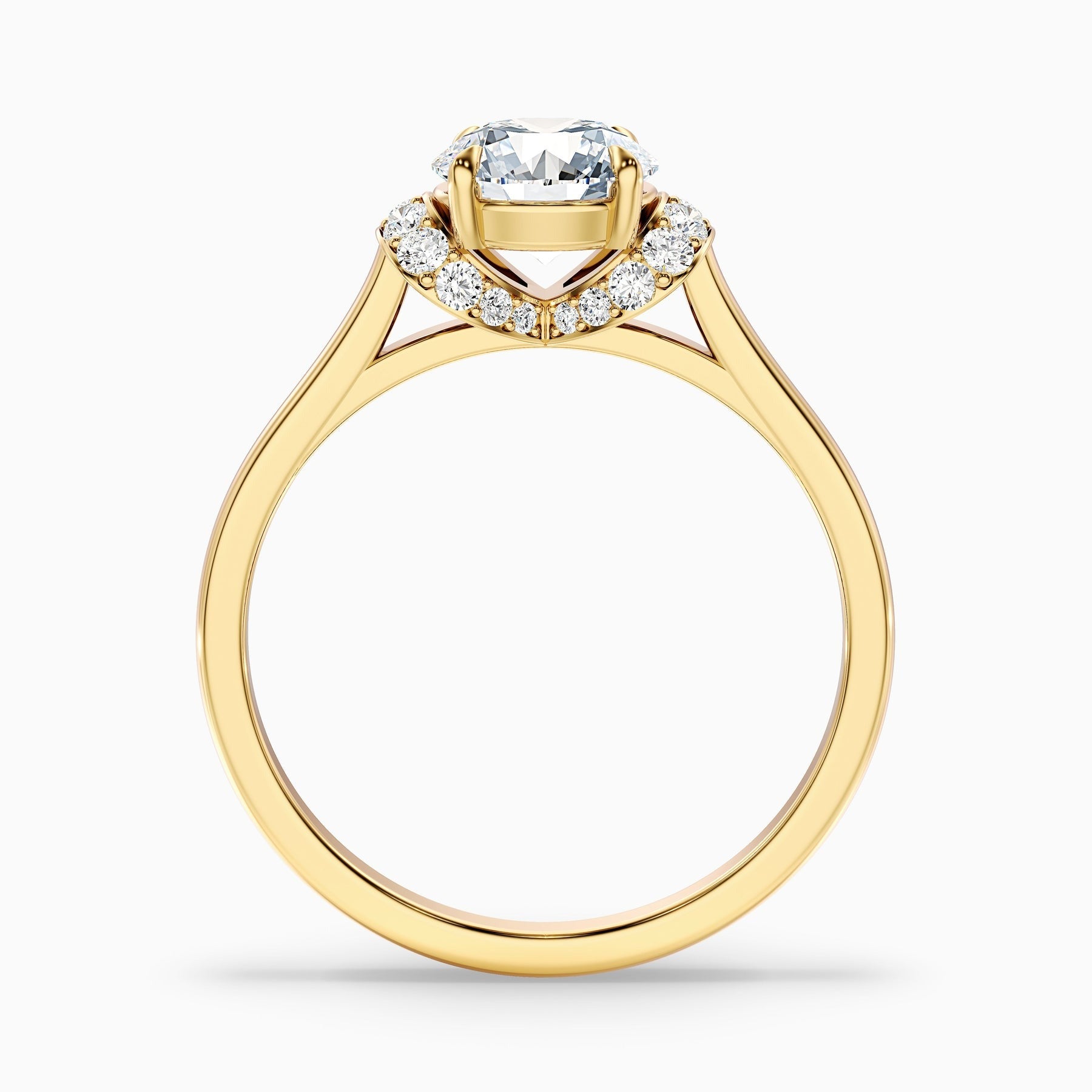 Prism Round Solitaire Pave Moissanite Ring
